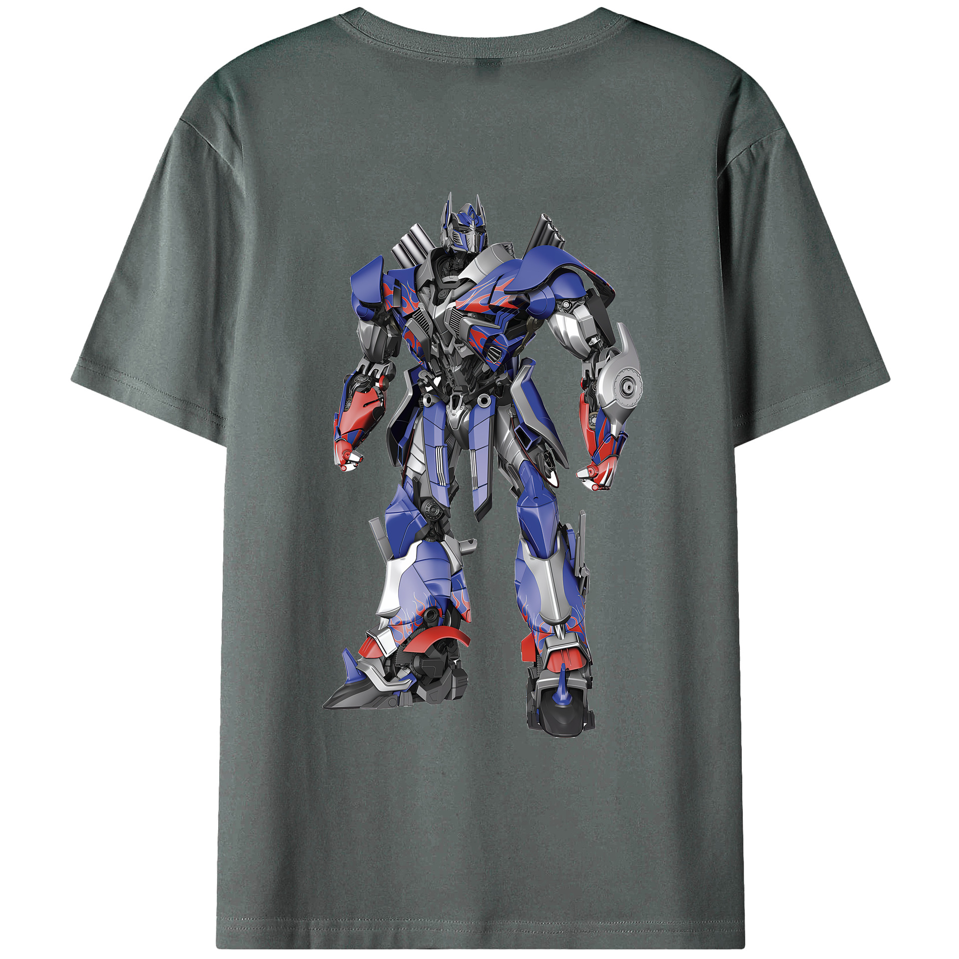 （画像用） Transformers トランスフォーマー 綿100％ メンズ半袖Tシャツ（バックプリント） 通気性